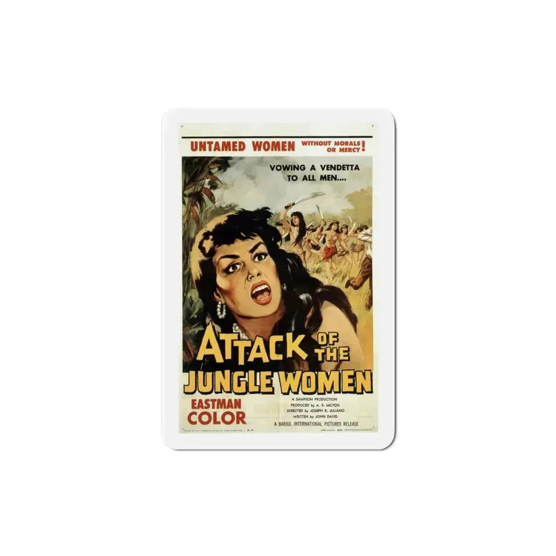 Attack of the Jungle Women 1959 Movie Poster Refrigerator Magnet 4 Inch - The Sticker Space