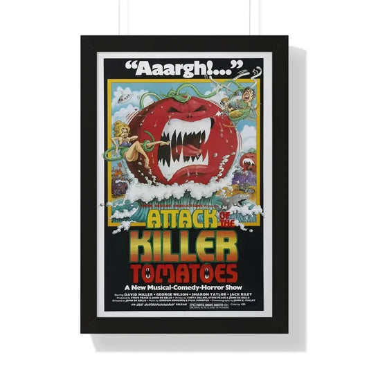 ATTACK OF THE KILLER TOMATOES 1978 - Framed Movie Poster 16″ x 24″ Black - The Sticker Space