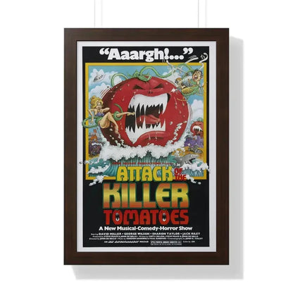 ATTACK OF THE KILLER TOMATOES 1978 - Framed Movie Poster 16″ x 24″ Walnut - The Sticker Space