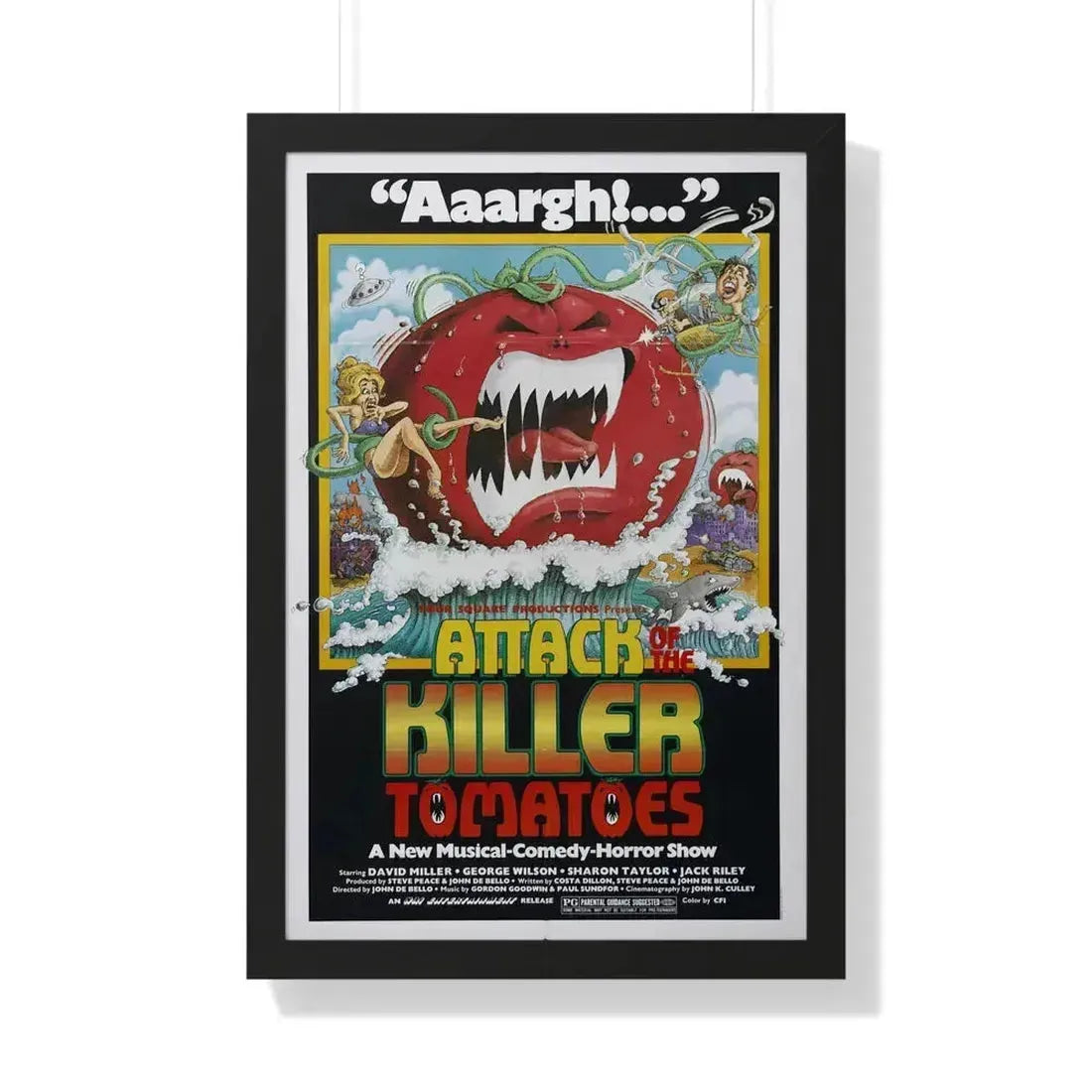 ATTACK OF THE KILLER TOMATOES 1978 - Framed Movie Poster 20" x 30" Black - The Sticker Space