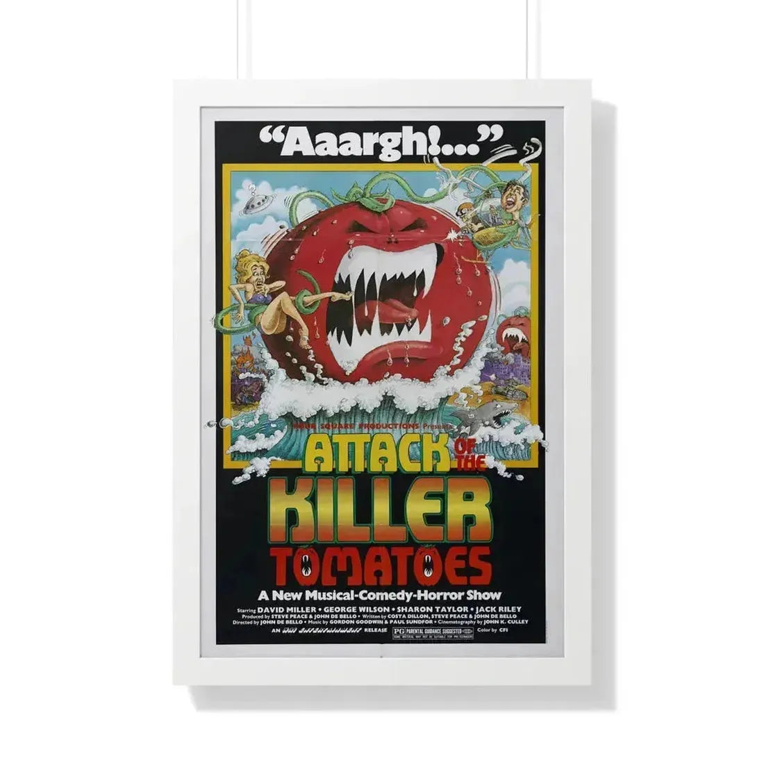 ATTACK OF THE KILLER TOMATOES 1978 - Framed Movie Poster 20" x 30" White - The Sticker Space