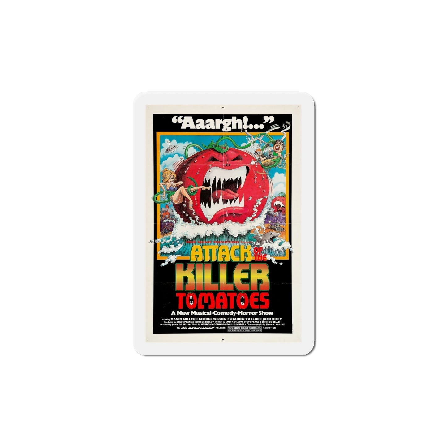 Attack of the Killer Tomatoes! 1978 Movie Poster Die-Cut Magnet-6 Inch-The Sticker Space