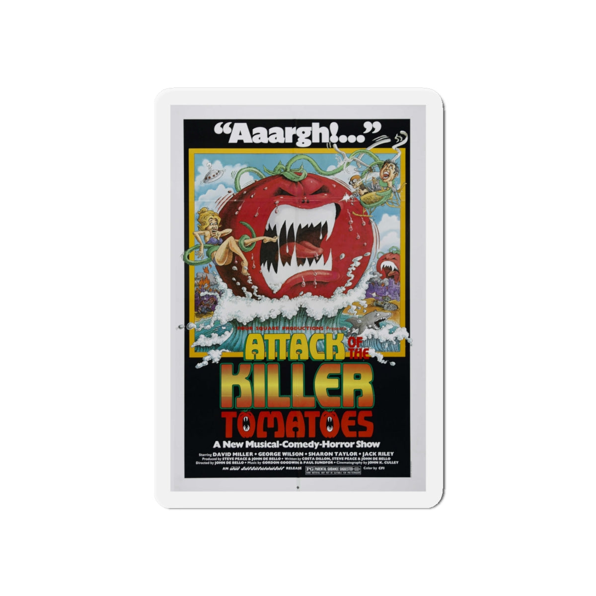 ATTACK OF THE KILLER TOMATOES 1978 Movie Poster - Die-Cut Magnet-6 × 6"-The Sticker Space