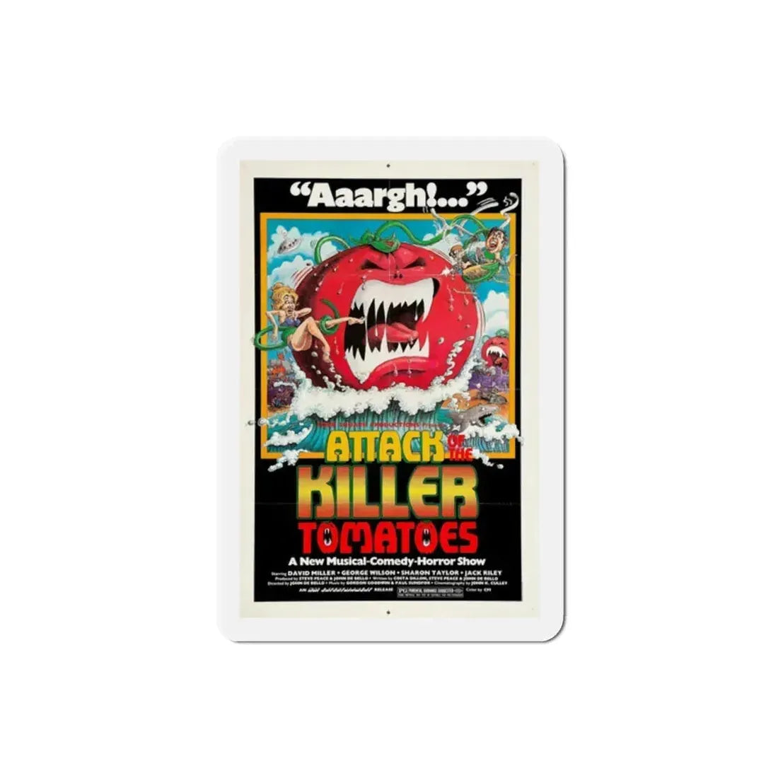 Attack of the Killer Tomatoes! 1978 Movie Poster Refrigerator Magnet 2 Inch - The Sticker Space