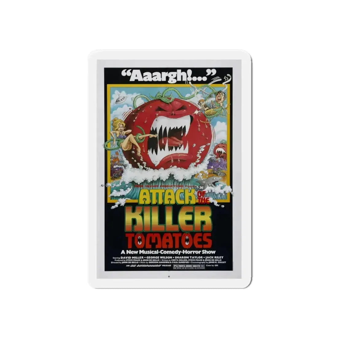 ATTACK OF THE KILLER TOMATOES 1978 Movie Poster - Refrigerator Magnet 6 Inch - The Sticker Space