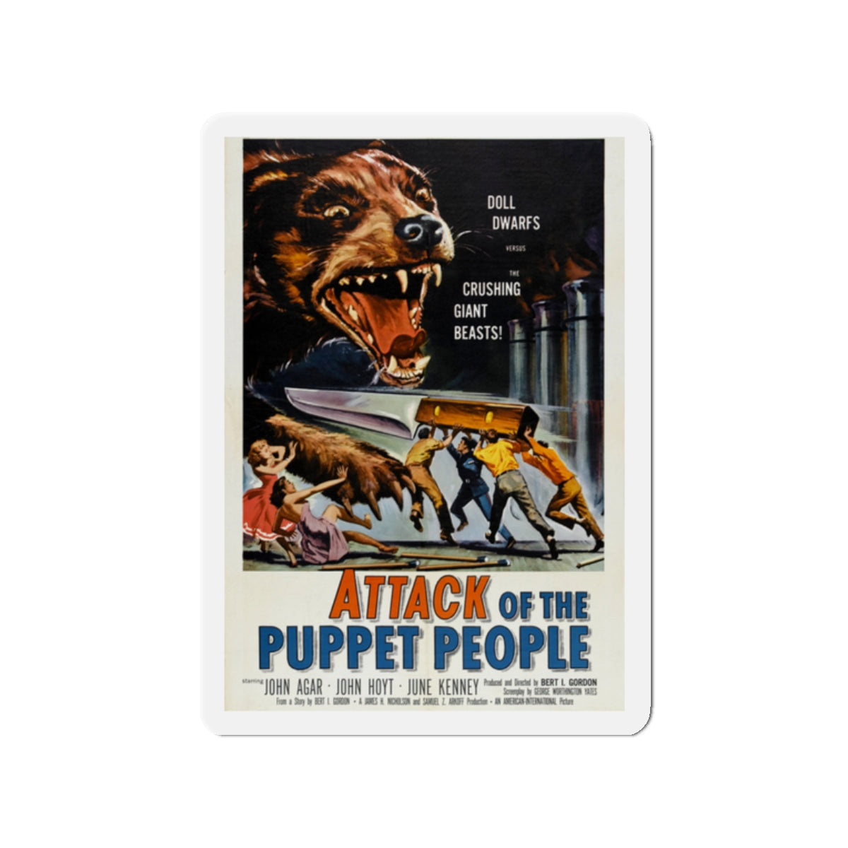 ATTACK OF THE PUPPET PEOPLE 1958 Movie Poster - Die-Cut Magnet-2" x 2"-The Sticker Space