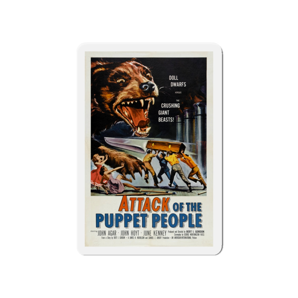 ATTACK OF THE PUPPET PEOPLE 1958 Movie Poster - Die-Cut Magnet-5" x 5"-The Sticker Space