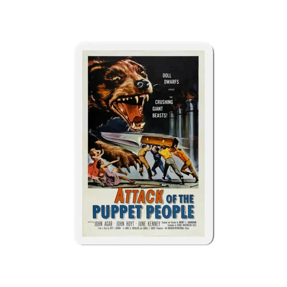 ATTACK OF THE PUPPET PEOPLE 1958 Movie Poster - Refrigerator Magnet 6 Inch - The Sticker Space
