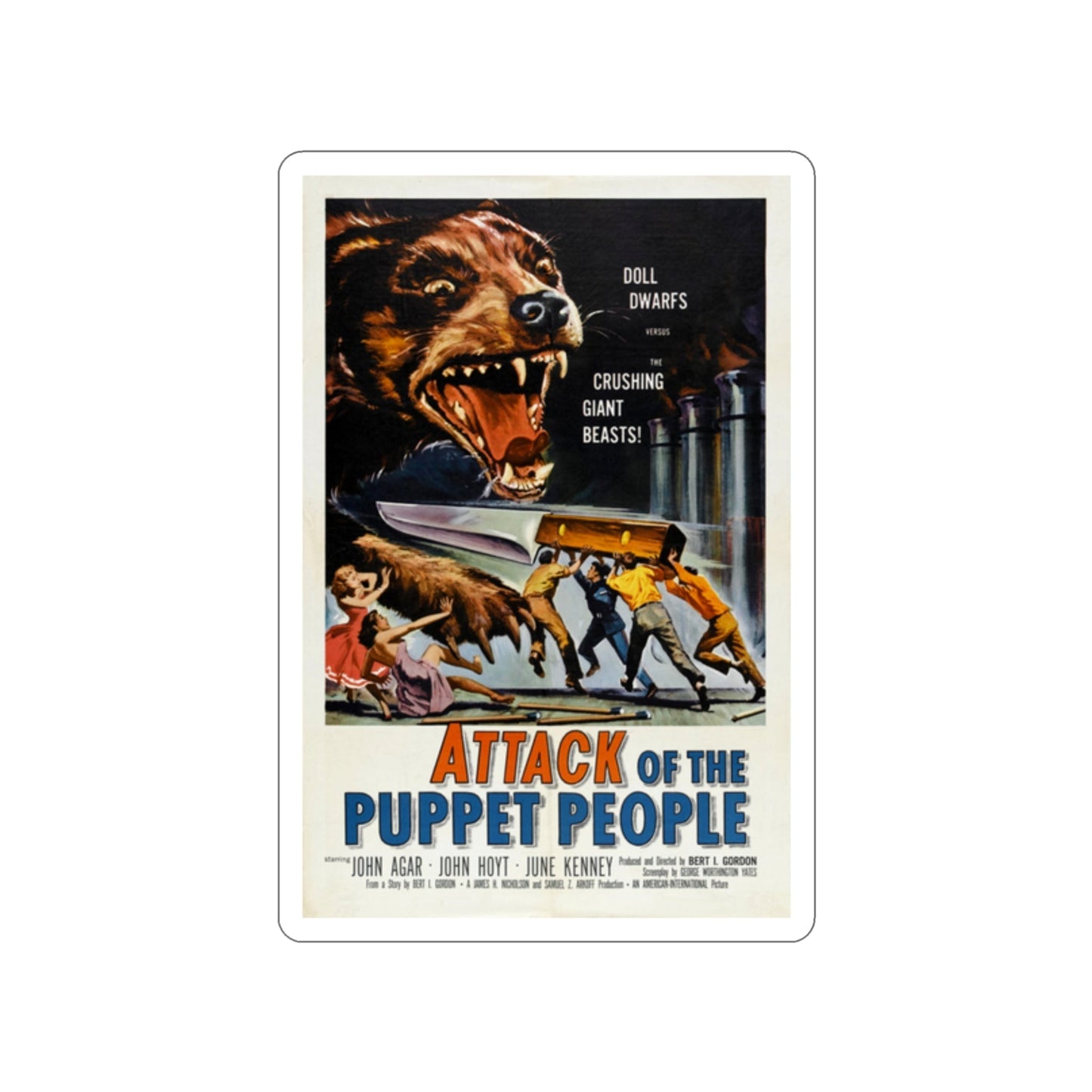 ATTACK OF THE PUPPET PEOPLE 1958 Movie Poster STICKER Vinyl Die-Cut Decal-2 Inch-The Sticker Space