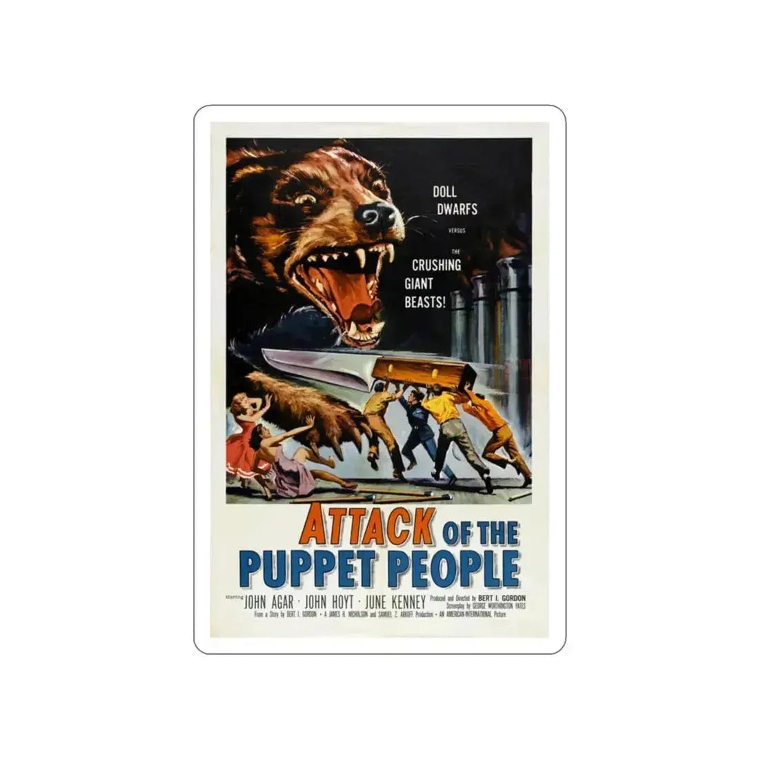 ATTACK OF THE PUPPET PEOPLE 1958 Movie Poster STICKER Vinyl Die-Cut Decal 3 Inch - The Sticker Space