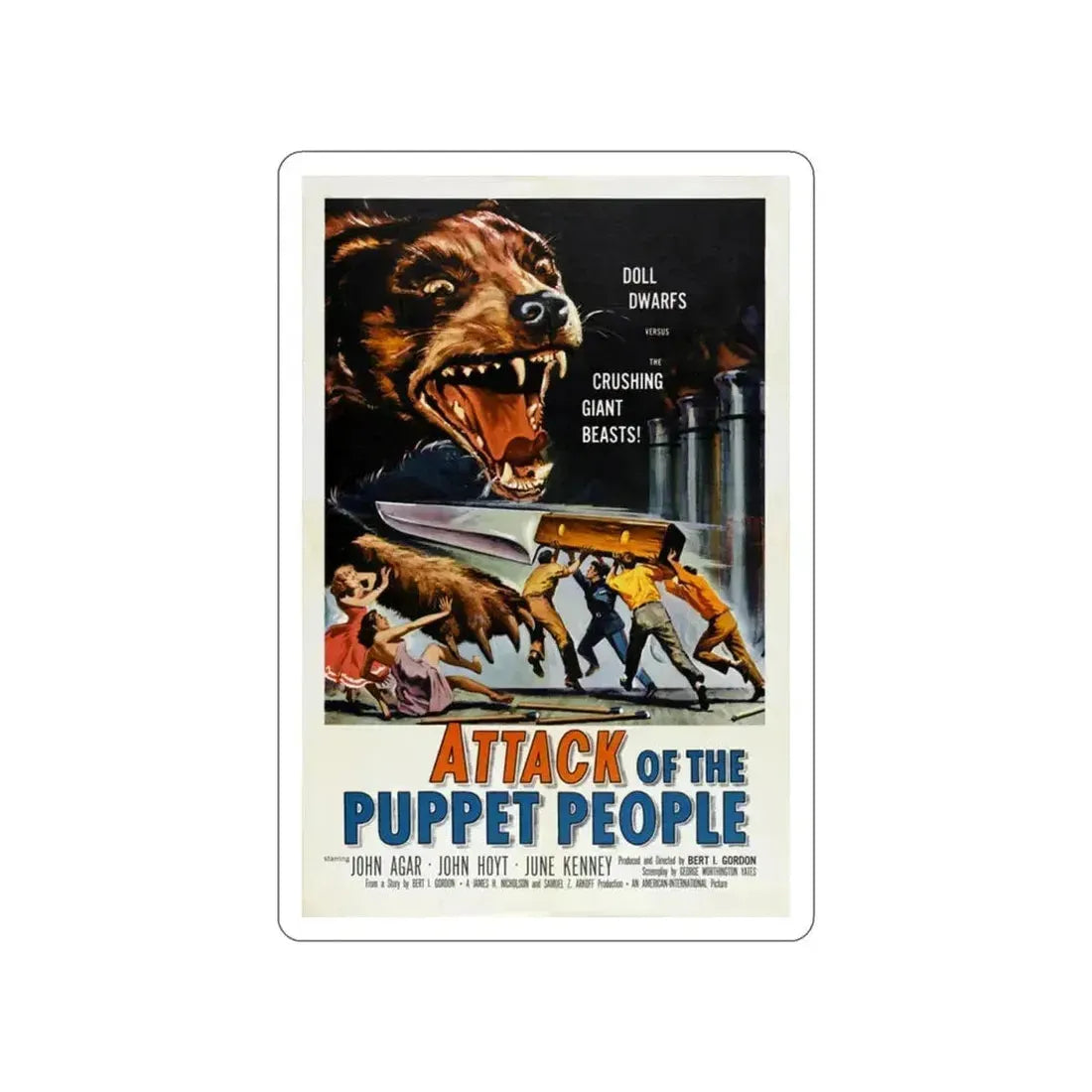 ATTACK OF THE PUPPET PEOPLE 1958 Movie Poster STICKER Vinyl Die-Cut Decal 4 Inch - The Sticker Space