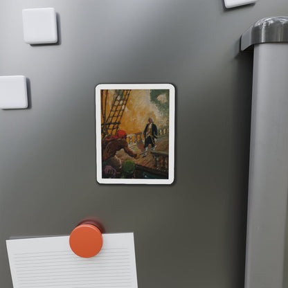 Attack on the High Seas, Treasure Island interior illustration (Magazine Illustration) Refrigerator Magnet-The Sticker Space