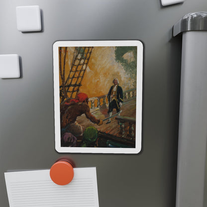 Attack on the High Seas, Treasure Island interior illustration (Magazine Illustration) Refrigerator Magnet-The Sticker Space