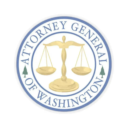 Attorney General of Washington AGO - STICKER Vinyl Kiss-Cut Decal 2 Inch Transparent - The Sticker Space