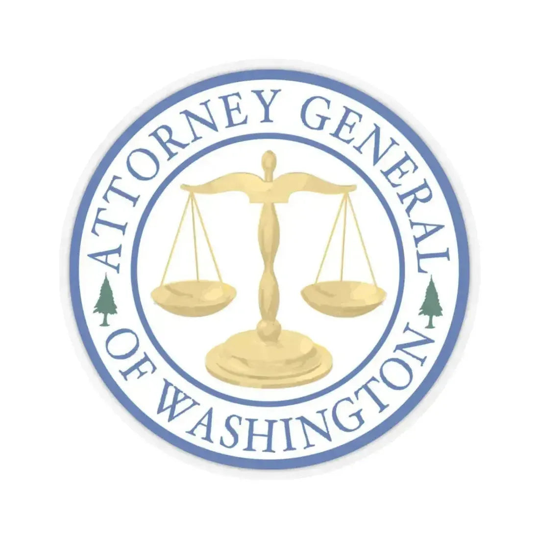 Attorney General of Washington AGO - STICKER Vinyl Kiss-Cut Decal 3 Inch Transparent - The Sticker Space