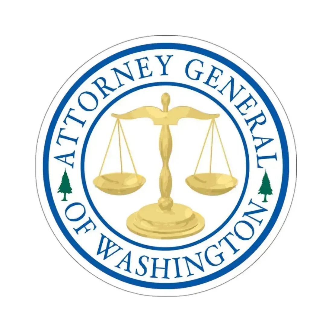 Attorney General of Washington AGO - STICKER Vinyl Kiss-Cut Decal 3 Inch White - The Sticker Space