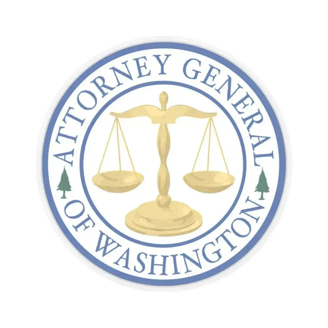 Attorney General of Washington AGO - STICKER Vinyl Kiss-Cut Decal 4 Inch Transparent - The Sticker Space