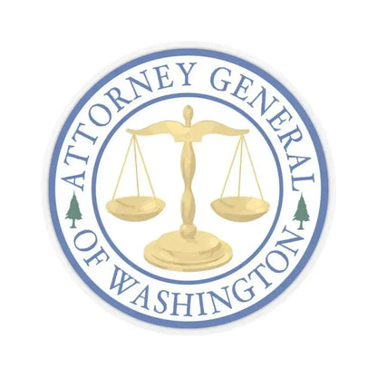 Attorney General of Washington AGO - STICKER Vinyl Kiss-Cut Decal 4 Inch Transparent - The Sticker Space