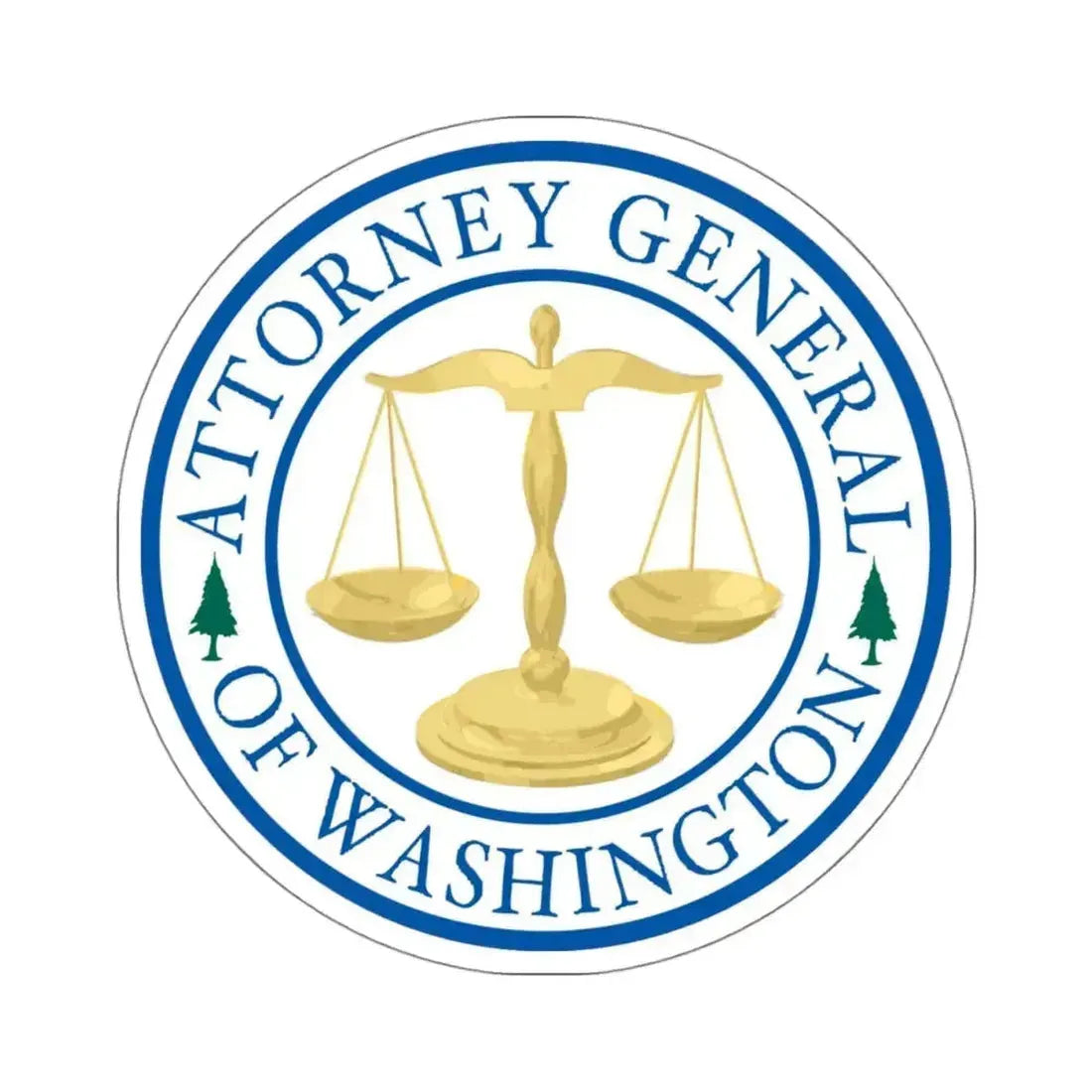 Attorney General of Washington AGO - STICKER Vinyl Kiss-Cut Decal 4 Inch White - The Sticker Space