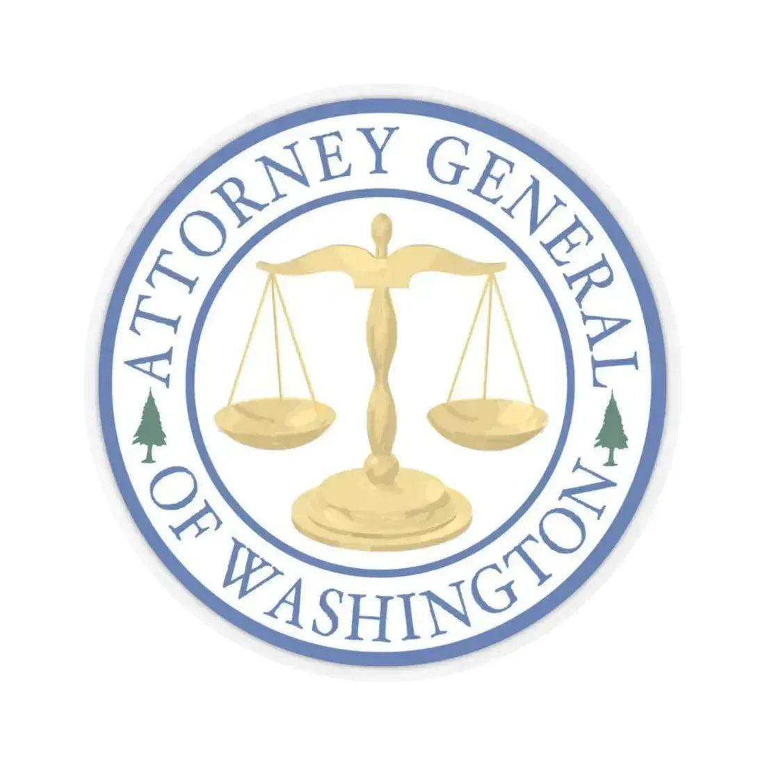 Attorney General of Washington AGO - STICKER Vinyl Kiss-Cut Decal 6 Inch Transparent - The Sticker Space