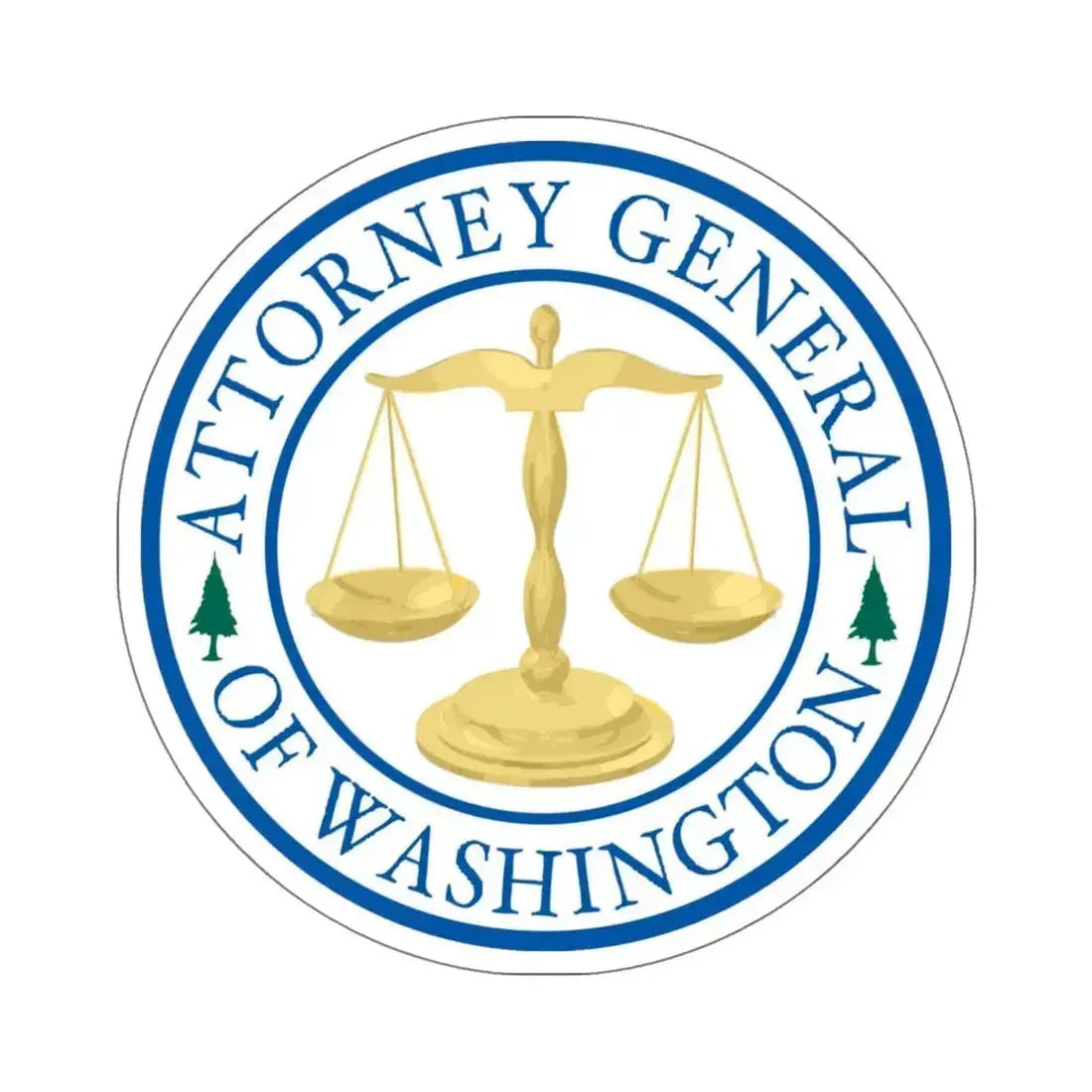 Attorney General of Washington AGO - STICKER Vinyl Kiss-Cut Decal 6 Inch White - The Sticker Space