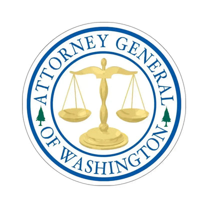 Attorney General of Washington AGO - STICKER Vinyl Kiss-Cut Decal 6 Inch White - The Sticker Space