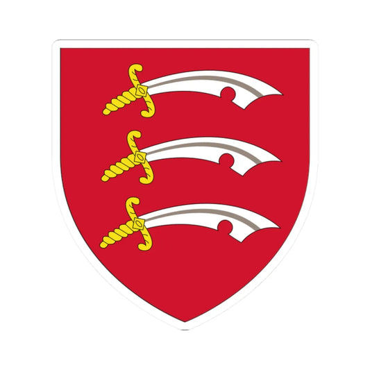 Attributed arms of the Kingdom of Essex (England) (Coat of Arms) STICKER Vinyl Kiss-Cut Decal 2 Inch White - The Sticker Space