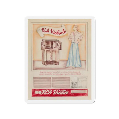 Attributed to Gil Elvgren. RCA Victor Victrola ad (Magazine Illustration) Refrigerator Magnet 2 Inch Die-Cut - The Sticker Space