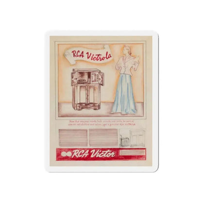 Attributed to Gil Elvgren. RCA Victor Victrola ad (Magazine Illustration) Refrigerator Magnet 3 Inch Die-Cut - The Sticker Space