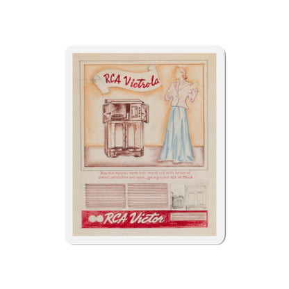 Attributed to Gil Elvgren. RCA Victor Victrola ad (Magazine Illustration) Refrigerator Magnet-4" x 4"-The Sticker Space