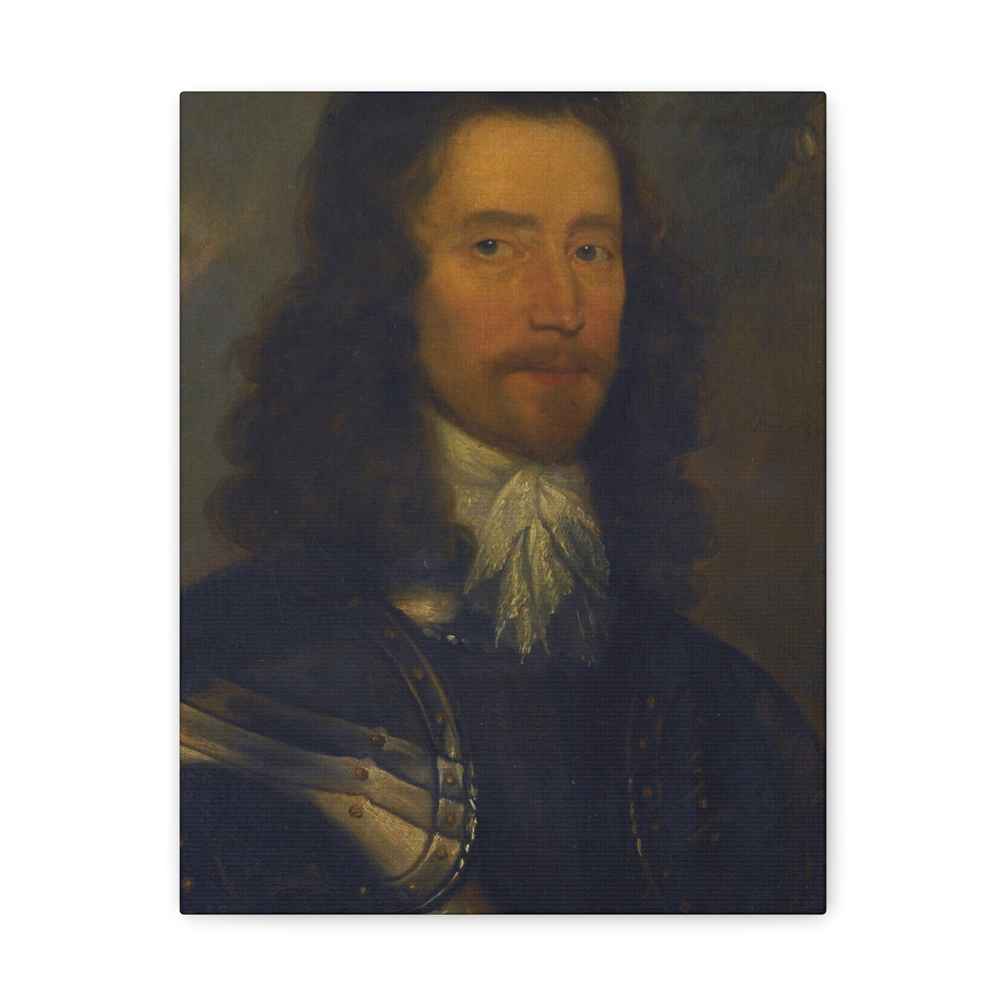 Attributed to Robert Walker (c1610-1658) Portrait of a Gentleman in Armour, Possibly Colonel Sir Willia - Canvas Wall Art-11″ x 14″-The Sticker Space