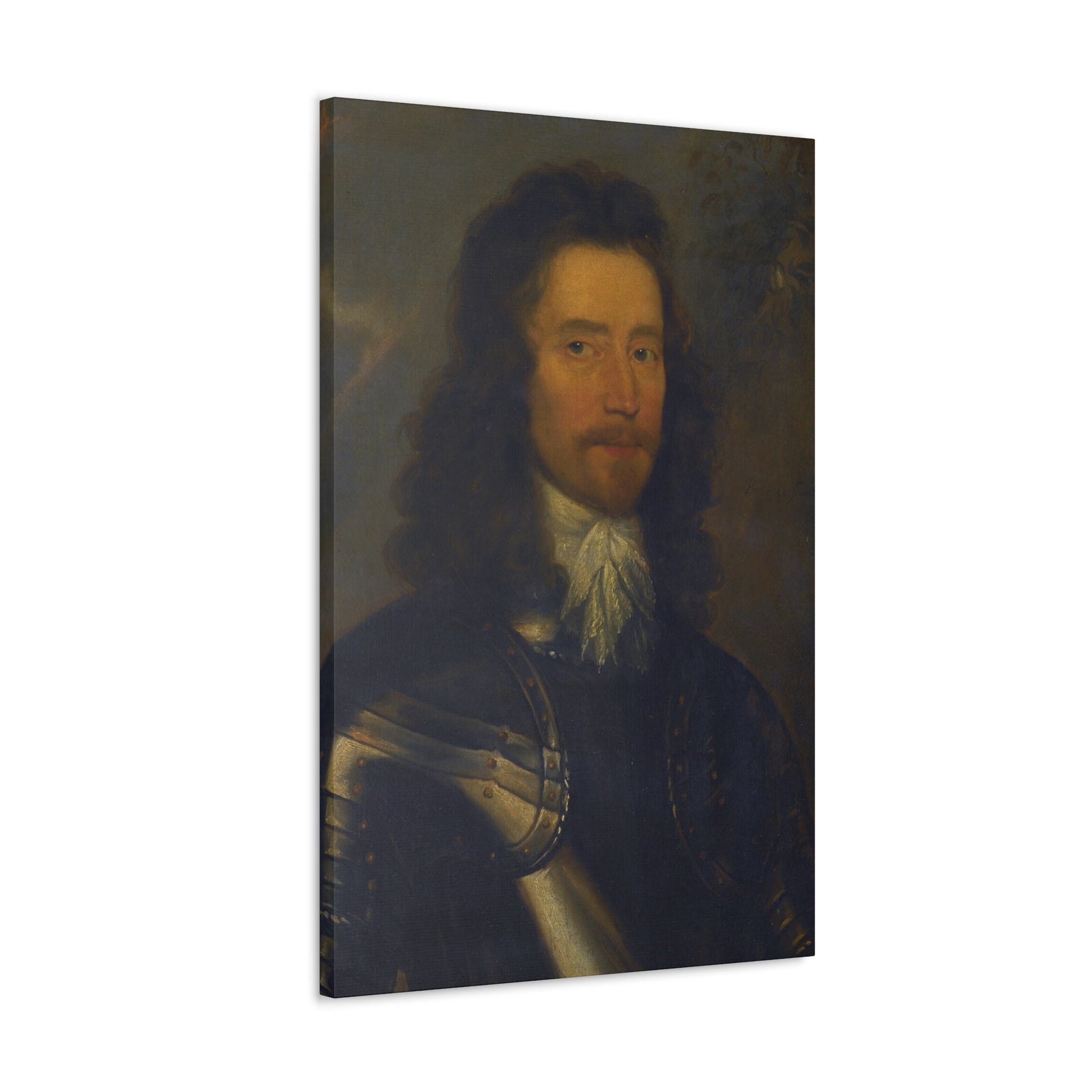 Attributed to Robert Walker (c1610-1658) Portrait of a Gentleman in Armour, Possibly Colonel Sir Willia - Canvas Wall Art-The Sticker Space