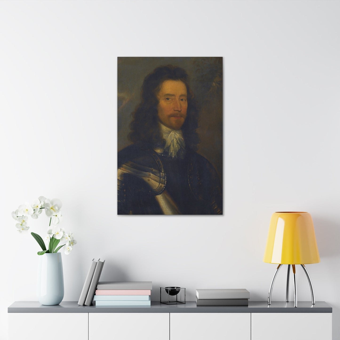 Attributed to Robert Walker (c1610-1658) Portrait of a Gentleman in Armour, Possibly Colonel Sir Willia - Canvas Wall Art-The Sticker Space