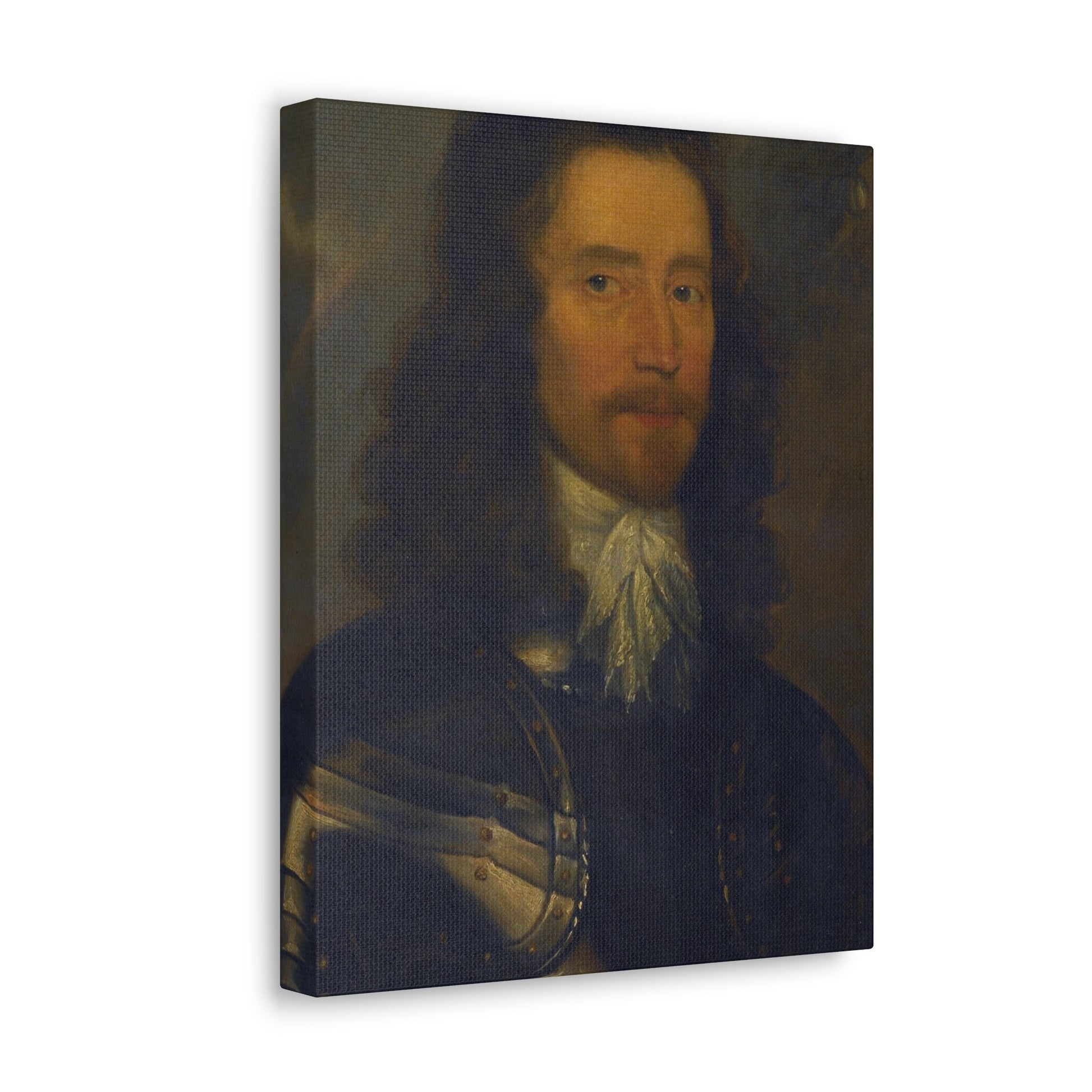 Attributed to Robert Walker (c1610-1658) Portrait of a Gentleman in Armour, Possibly Colonel Sir Willia - Canvas Wall Art-The Sticker Space