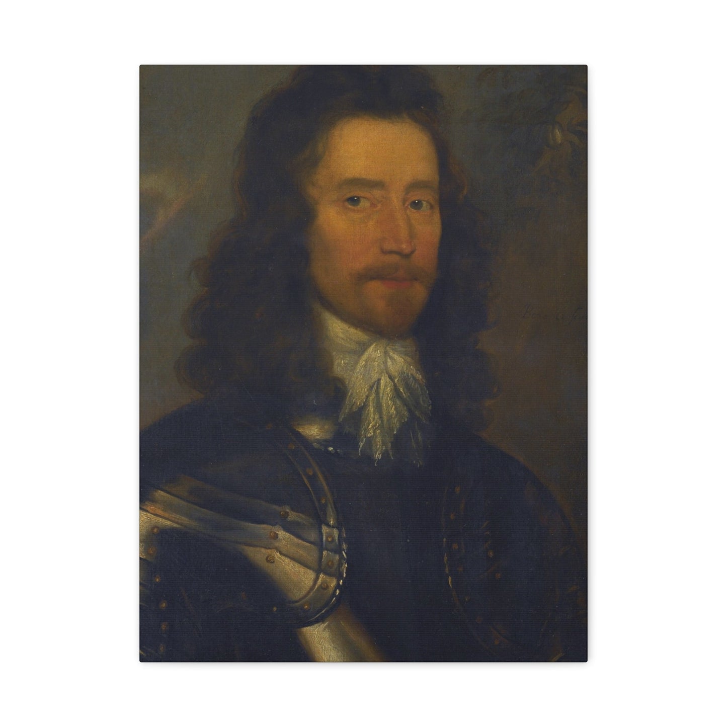 Attributed to Robert Walker (c1610-1658) Portrait of a Gentleman in Armour, Possibly Colonel Sir Willia - Canvas Wall Art-18″ x 24″-The Sticker Space