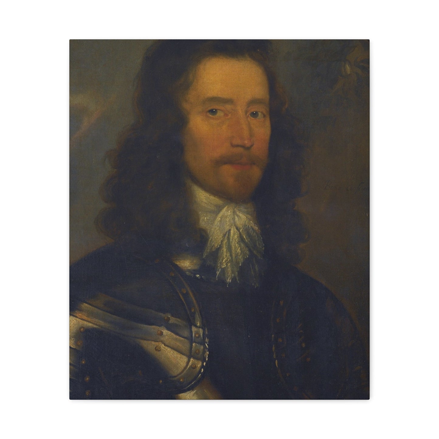 Attributed to Robert Walker (c1610-1658) Portrait of a Gentleman in Armour, Possibly Colonel Sir Willia - Canvas Wall Art-20″ x 24″-The Sticker Space