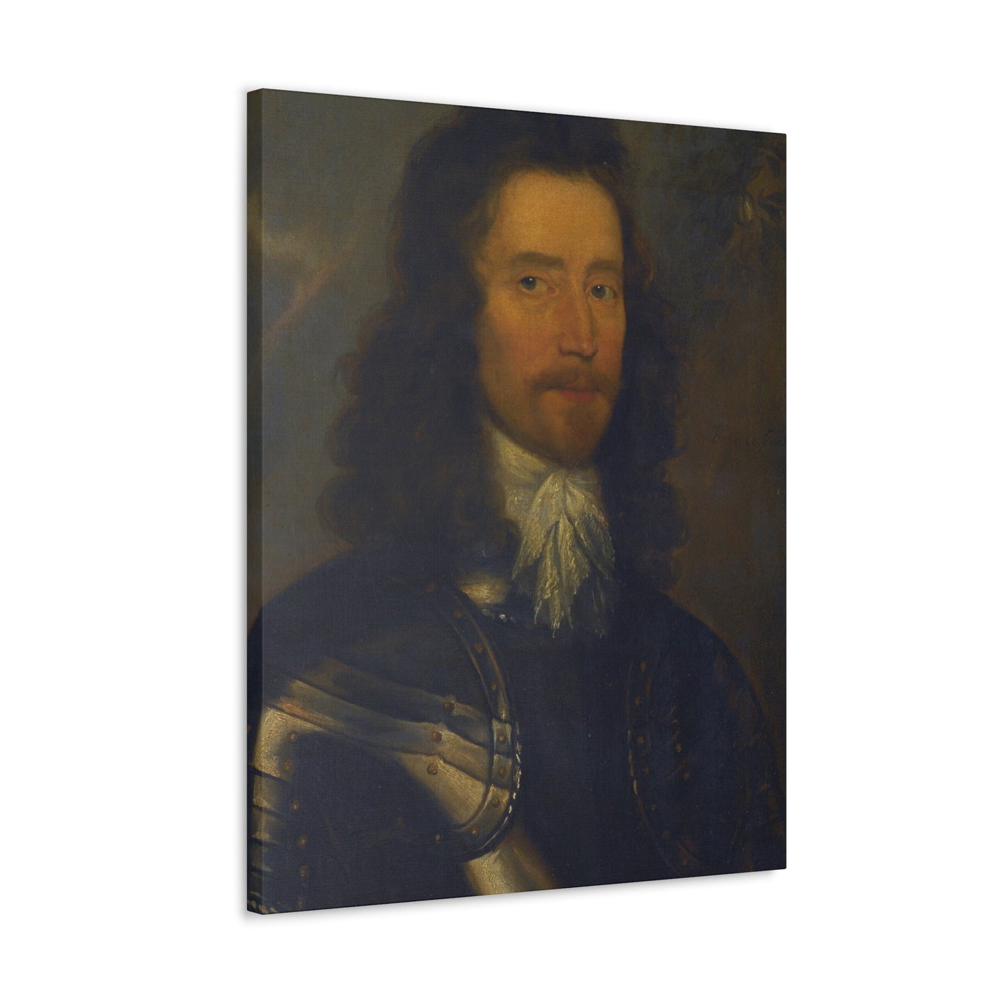 Attributed to Robert Walker (c1610-1658) Portrait of a Gentleman in Armour, Possibly Colonel Sir Willia - Canvas Wall Art-The Sticker Space