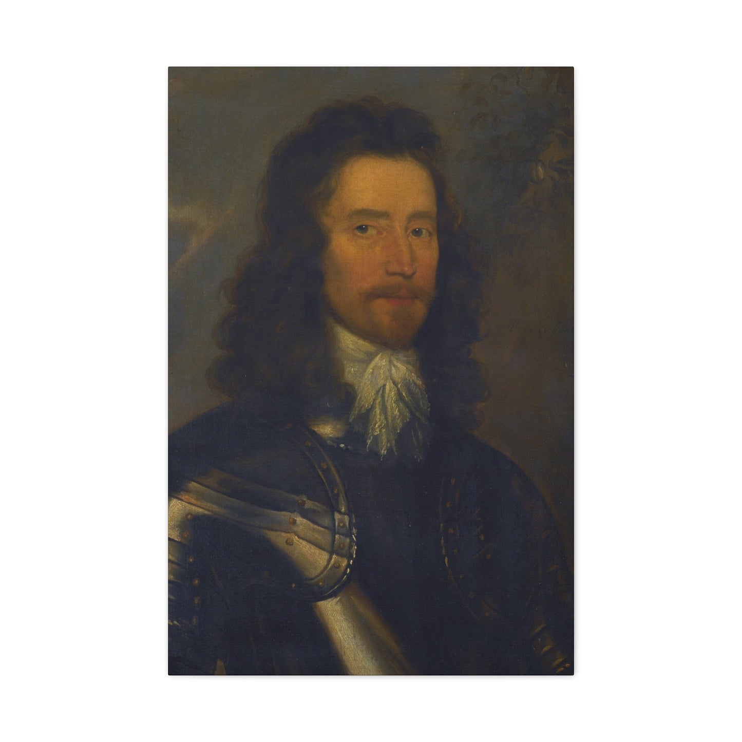 Attributed to Robert Walker (c1610-1658) Portrait of a Gentleman in Armour, Possibly Colonel Sir Willia - Canvas Wall Art-24″ x 36″-The Sticker Space