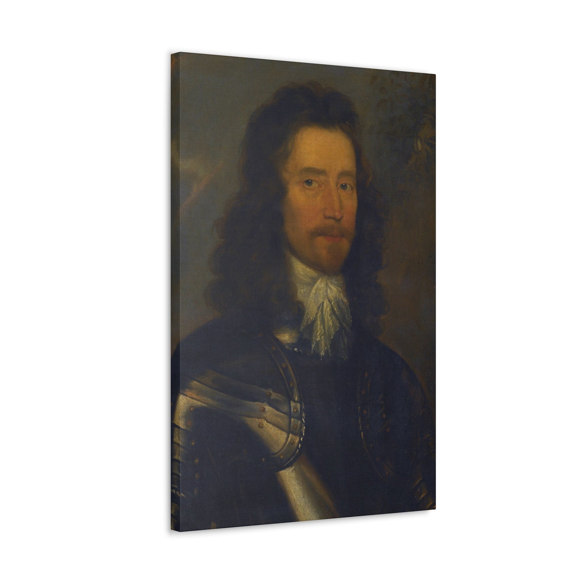 Attributed to Robert Walker (c1610-1658) Portrait of a Gentleman in Armour, Possibly Colonel Sir Willia - Canvas Wall Art-The Sticker Space