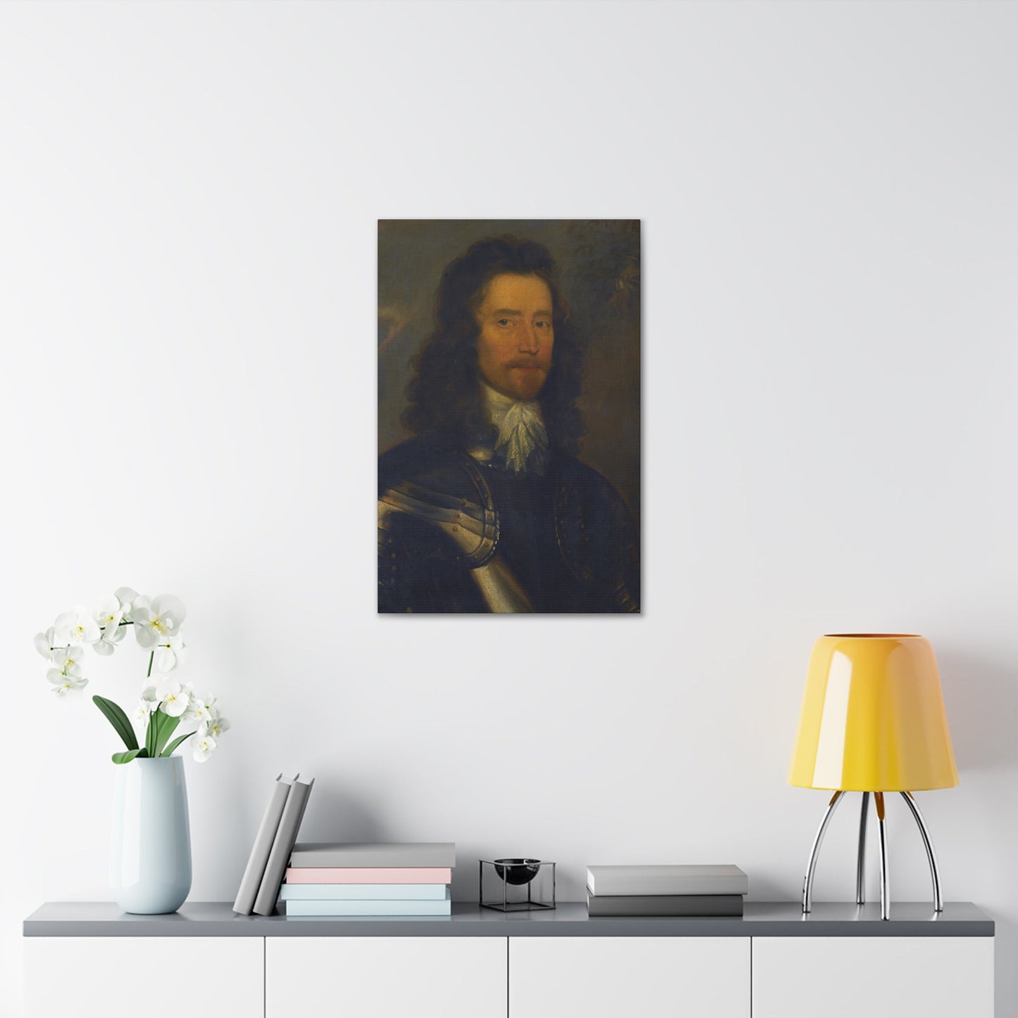 Attributed to Robert Walker (c1610-1658) Portrait of a Gentleman in Armour, Possibly Colonel Sir Willia - Canvas Wall Art-The Sticker Space