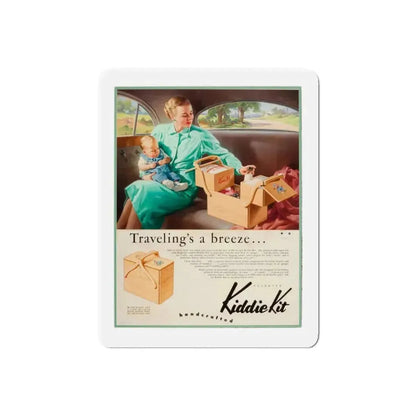 Attributed. Traveling's a Breeze...., Kiddie Kit advertisement (Magazine Illustration) Refrigerator Magnet - The Sticker Space