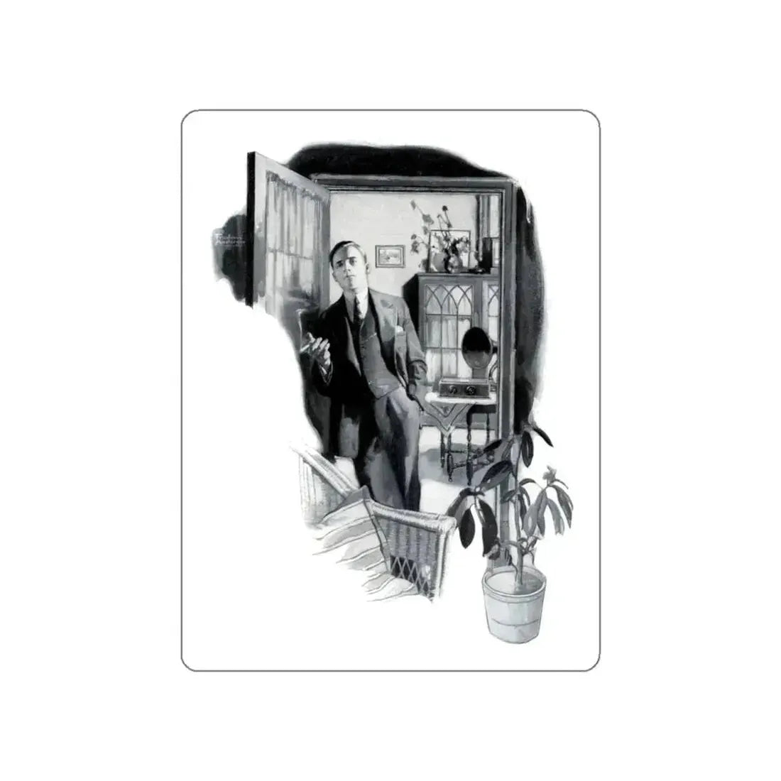 Atwater Kent Radio, advertisement, 1927 (Magazine Illustration) STICKER Vinyl Die-Cut Decal White Die-Cut 3 Inch - The Sticker Space