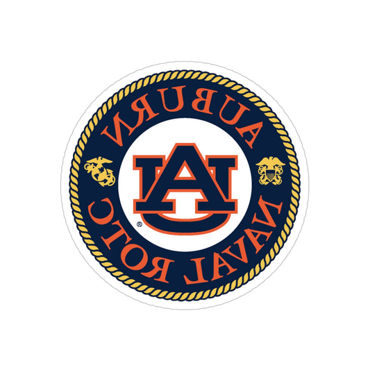 Auburn University NROTC (U.S. Navy) REVERSE PRINT Transparent STICKER-6 Inch-The Sticker Space