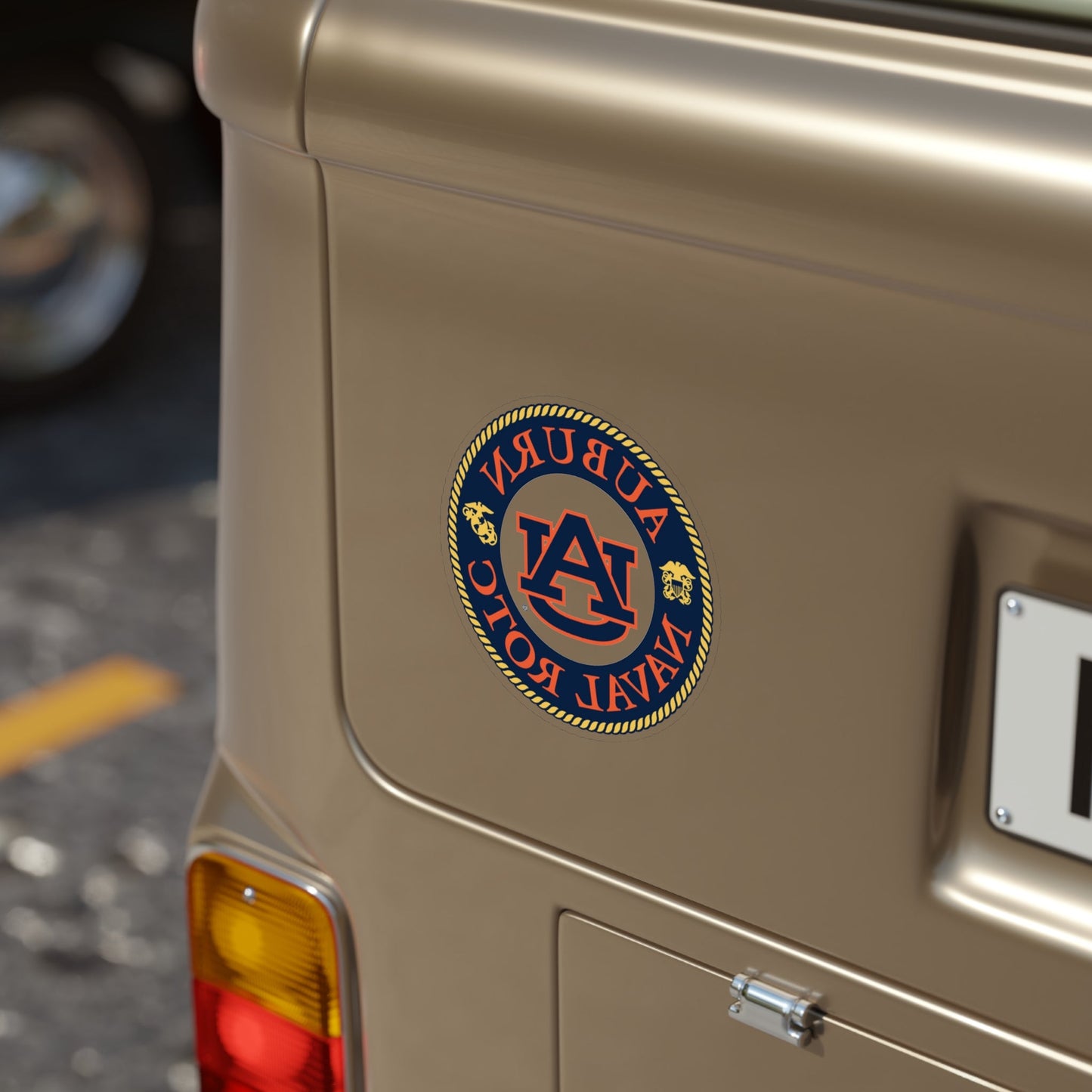 Auburn University NROTC (U.S. Navy) REVERSE PRINT Transparent STICKER-The Sticker Space