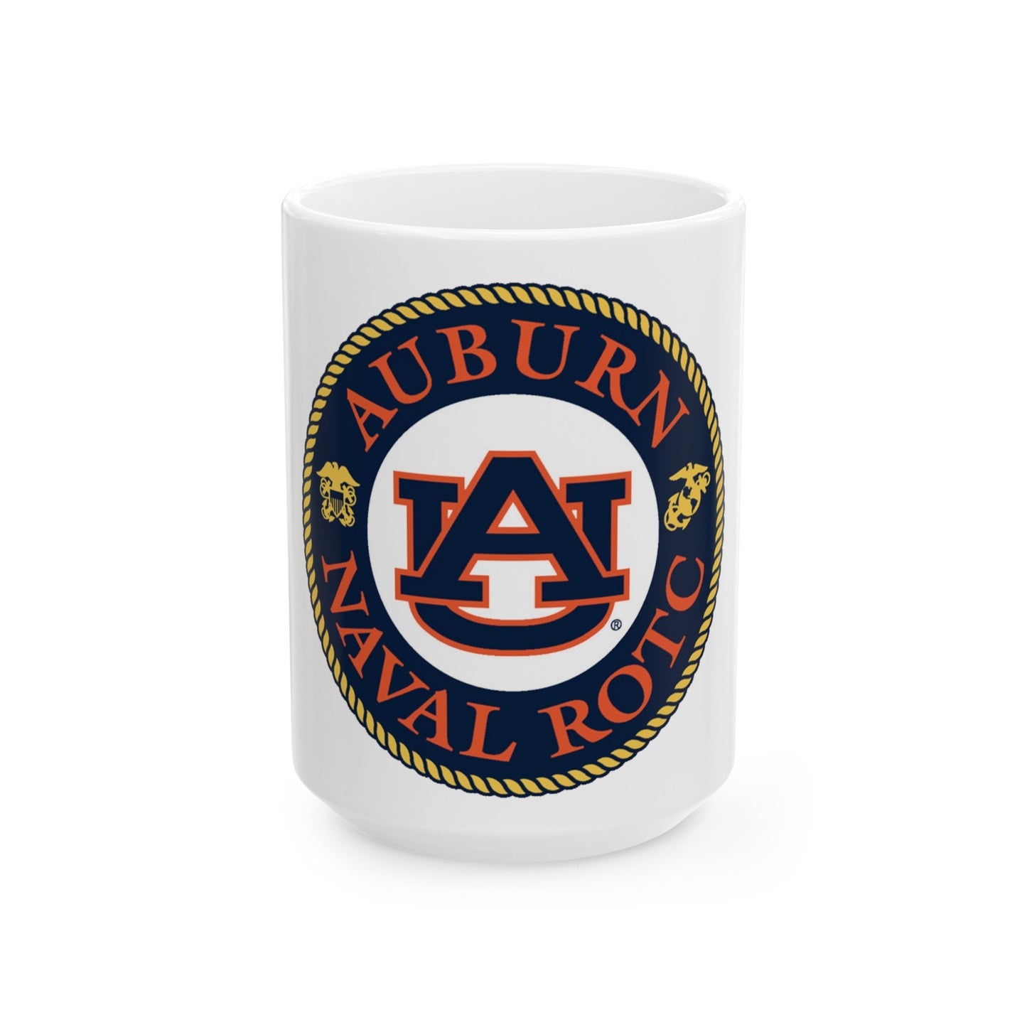 Auburn University NROTC (U.S. Navy) White Coffee Mug-15oz-The Sticker Space