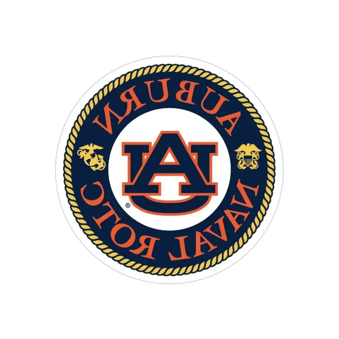 Auburn University NROTC (U.S. Navy) REVERSE PRINT Transparent Die-Cut STICKER - The Sticker Space