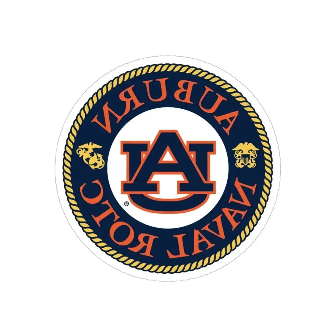 Auburn University NROTC (U.S. Navy) REVERSE PRINT Transparent Die-Cut STICKER - The Sticker Space