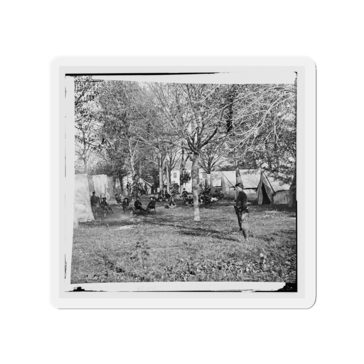 Auburn, Virginia. Evening Music At General Alfred Pleasonton's Headquarters (U.S. Civil War) Refrigerator Magnet-3" x 3"-The Sticker Space