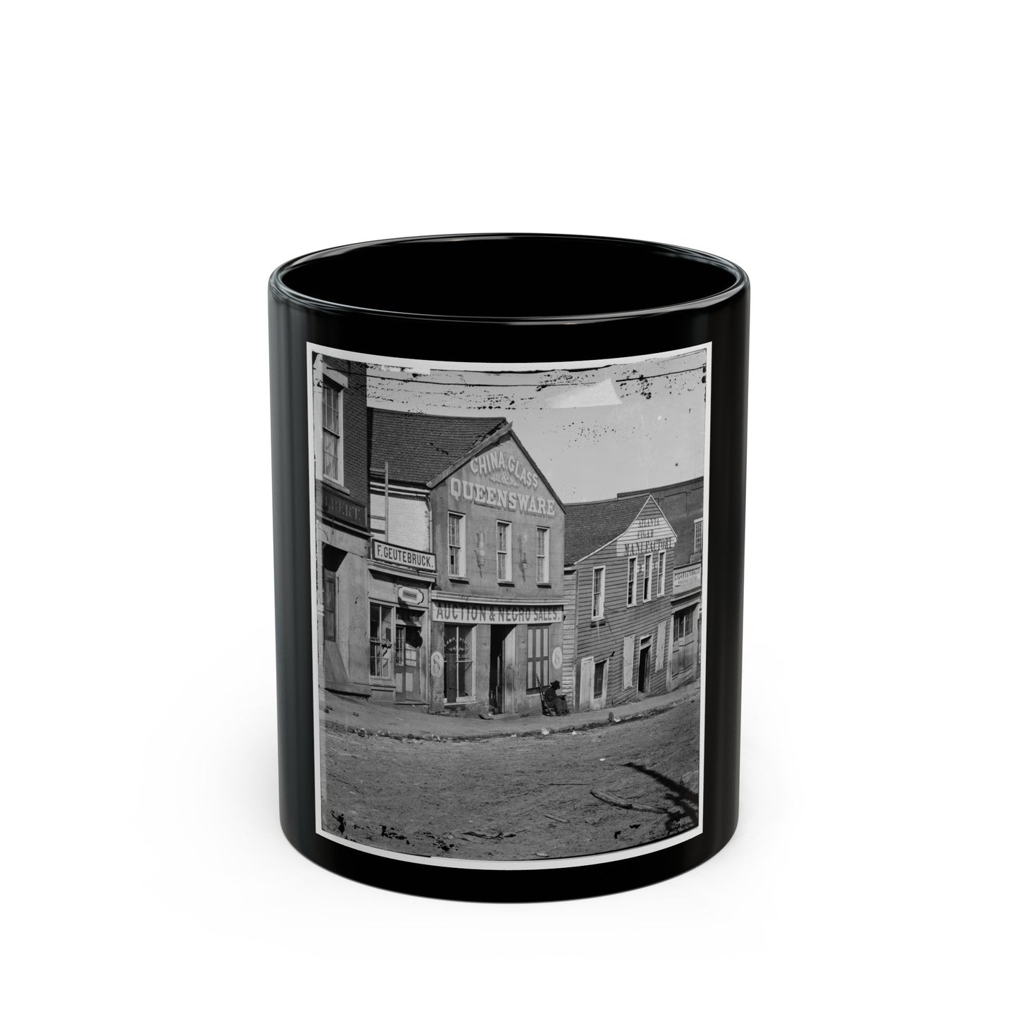 Auction & Negro Sales, Whitehall Street (U.S. Civil War) Black Coffee Mug-11oz-The Sticker Space