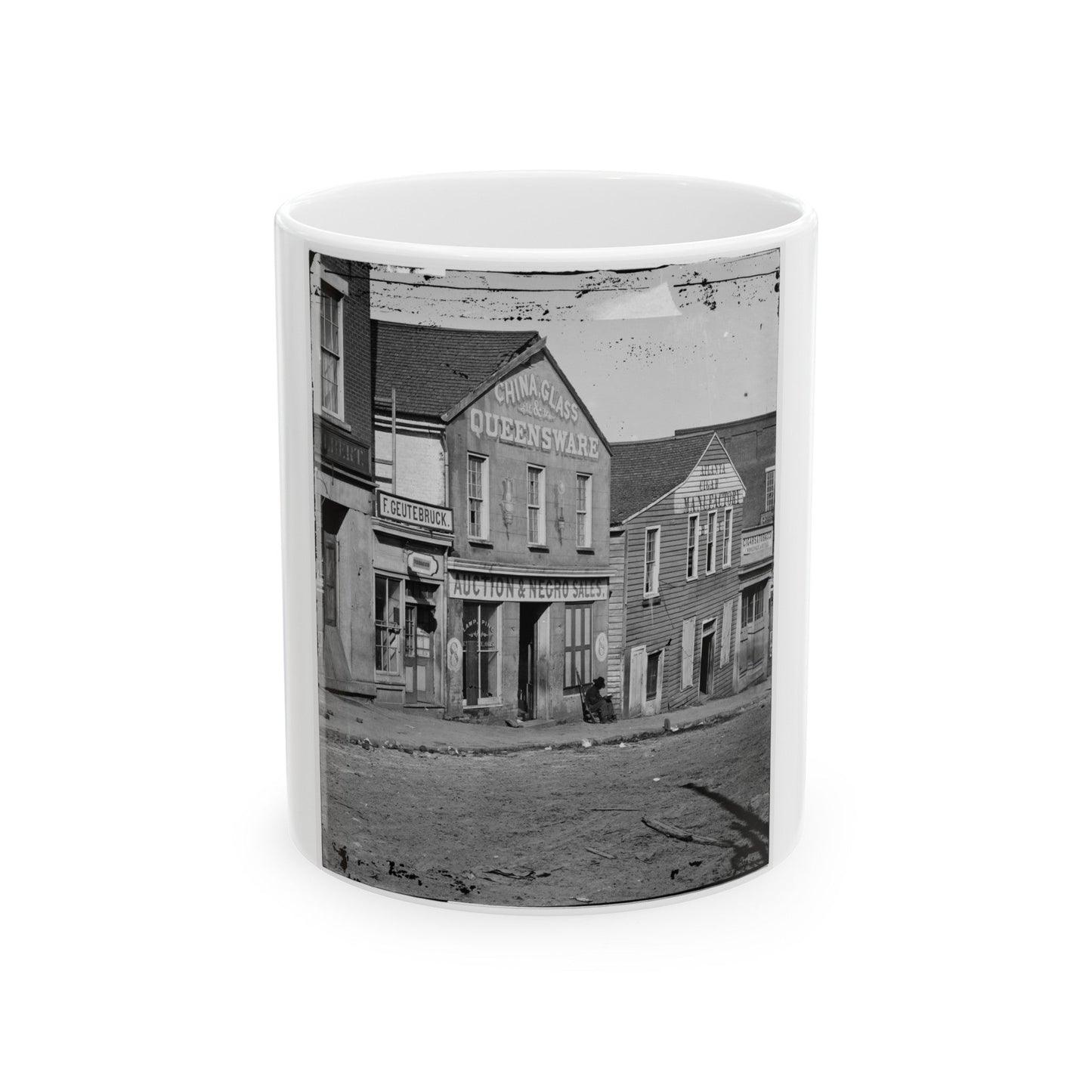 Auction & Negro Sales, Whitehall Street (U.S. Civil War) White Coffee Mug-11oz-The Sticker Space